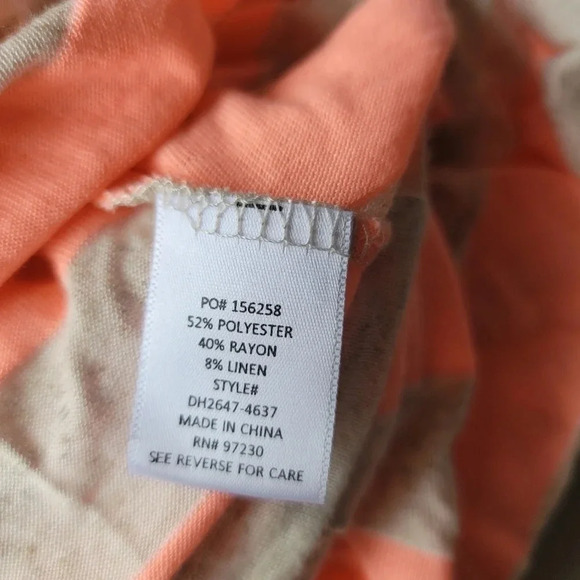 NWT Almost Famous Neon Orange Gray Stiped Chevron Tank Maxi Dress Linen sz M - Picture 8 of 12